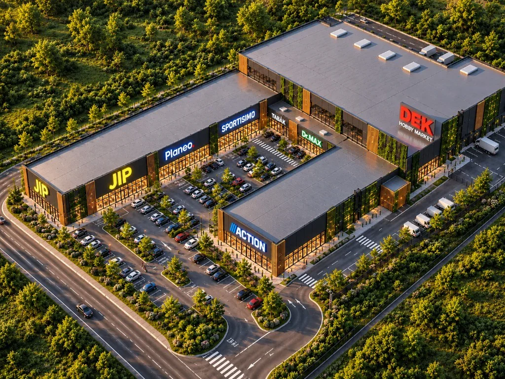 C8 Park Boskovice – letecká vizualizace areálu